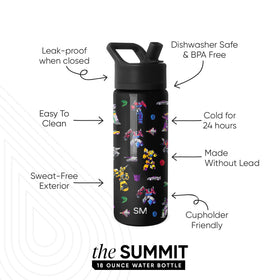 Simple Modern Kids Summit bottle straw lid open for quick sips on the go.
