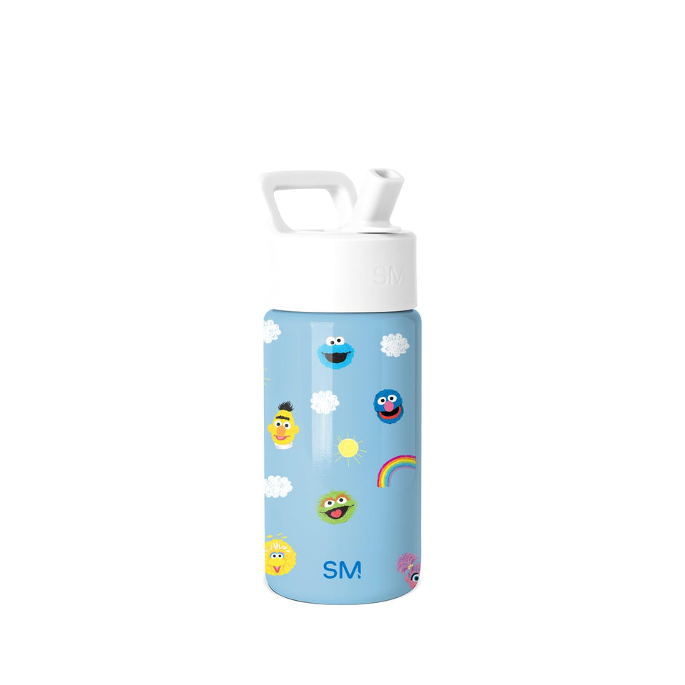 Simple Modern Kids Summit bottle with straw lid, Sesame Street design, kid-friendly hydration on the go