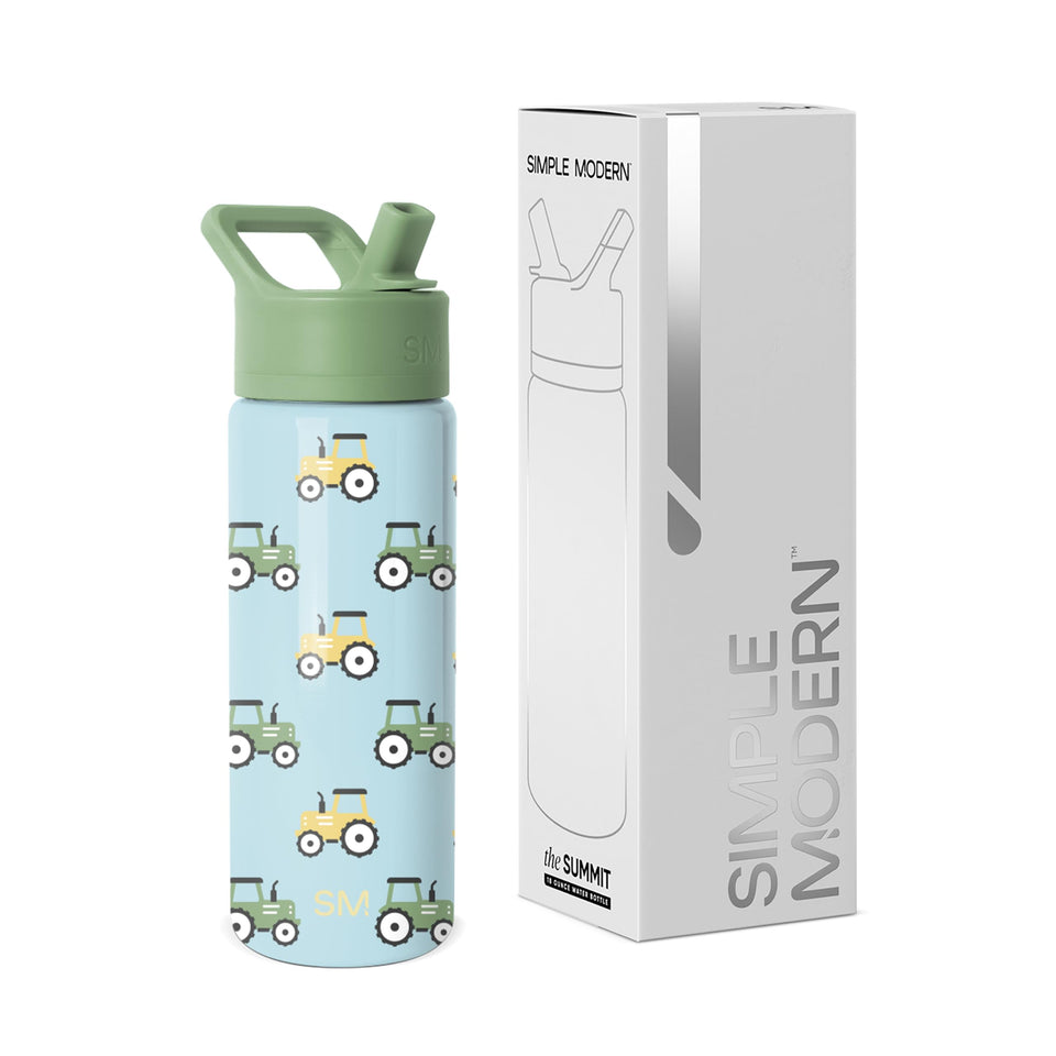 Simple Modern Kids Summit bottle with straw lid for on-the-go hydration.