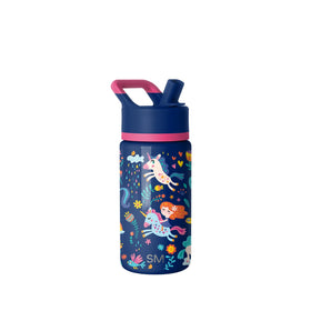 Simple Modern Kids Summit bottle with unicorn rainbow design keeps drinks refreshing.