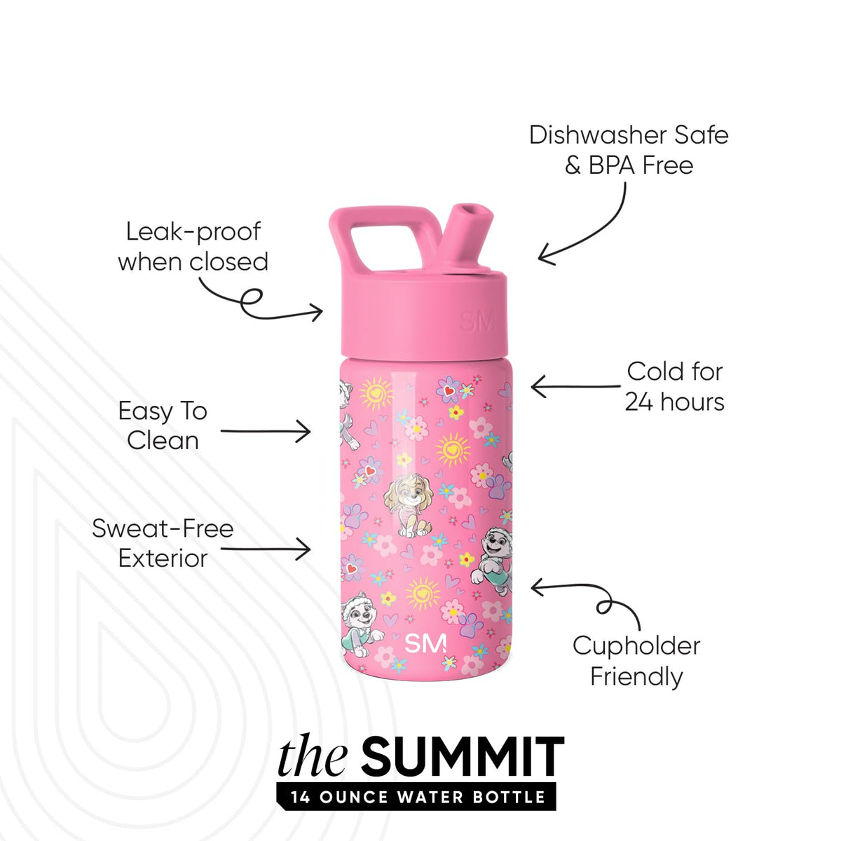 Simple Modern Summit insulated bottle with double-wall keeps drinks cold for hours