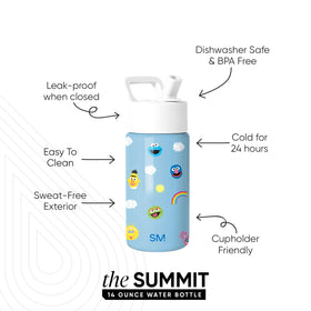 Close-up of leakproof straw lid on Simple Modern Kids Summit bottle for mess-free sipping