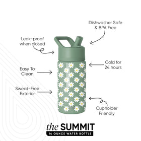 Side view of the Simple Modern Summit 14oz bottle showing compact size for backpacks