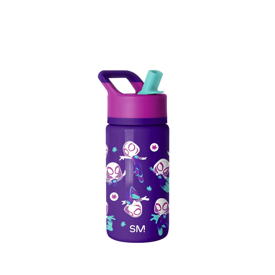 Simple Modern Kids Summit Spider Gwen bottle front view ideal for school hydration