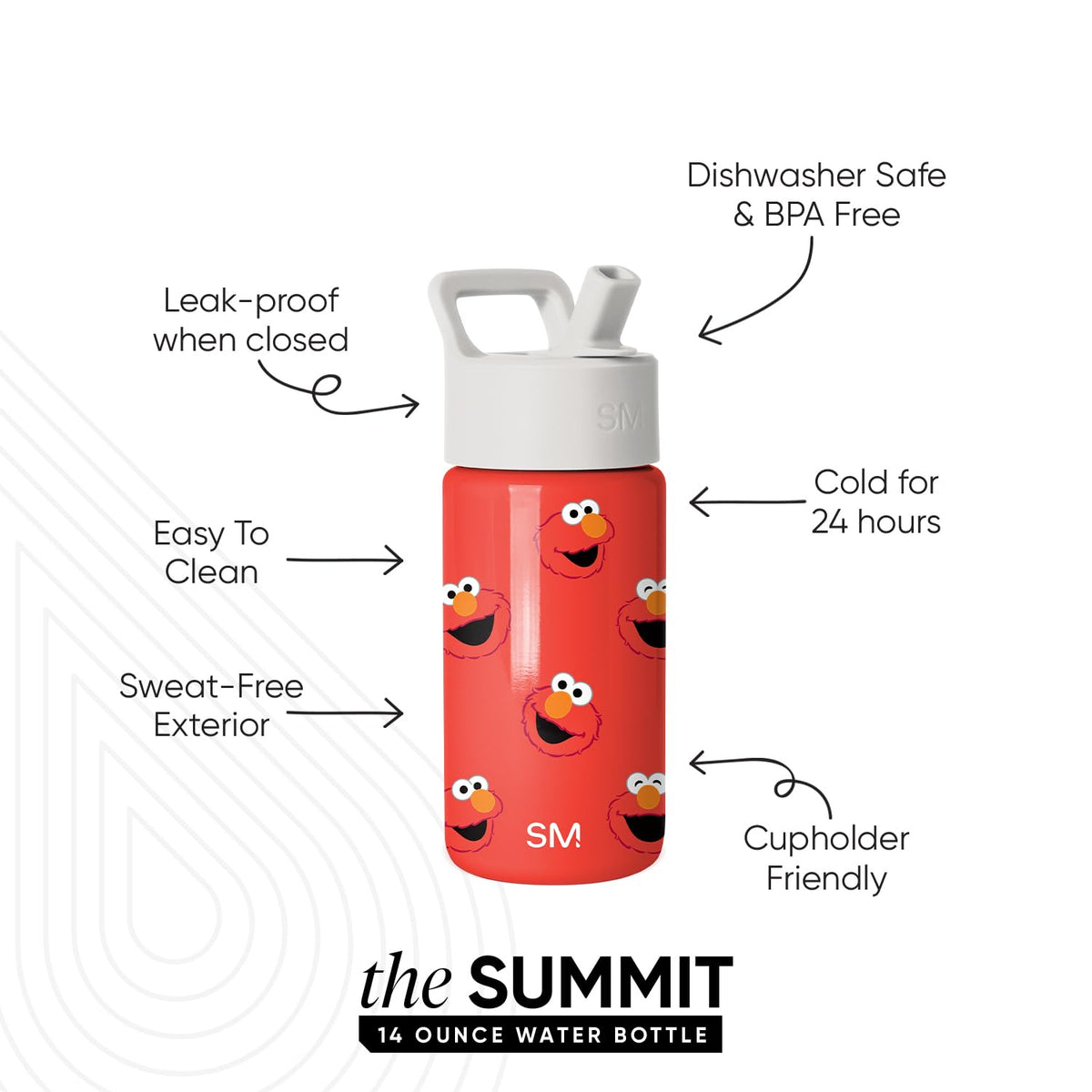 Simple Modern Kids Summit straw lid closeup demonstrates leak-proof sipping in class