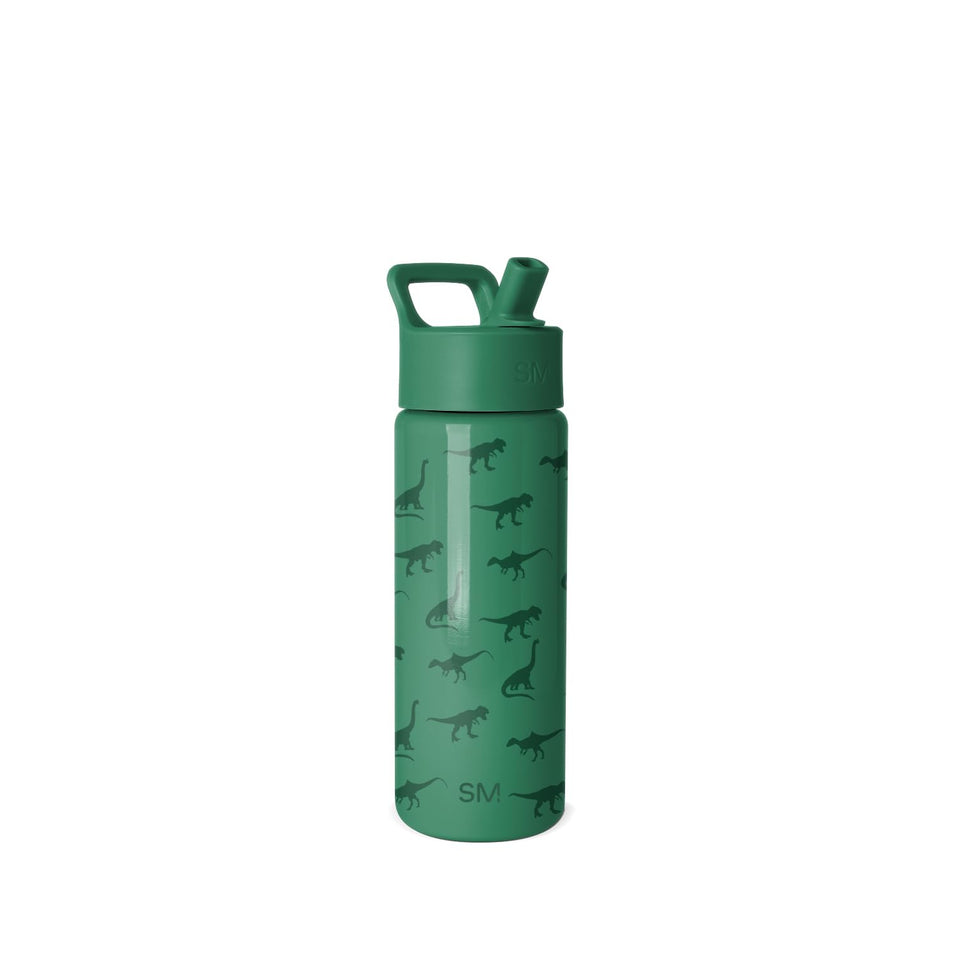 Simple Modern Kids Summit bottle with straw lid Dino World design keeps drinks cool during adventures.