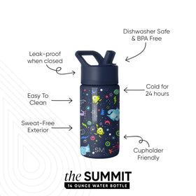 Simple Modern Summit Kids bottle straw lid in use for easy sipping