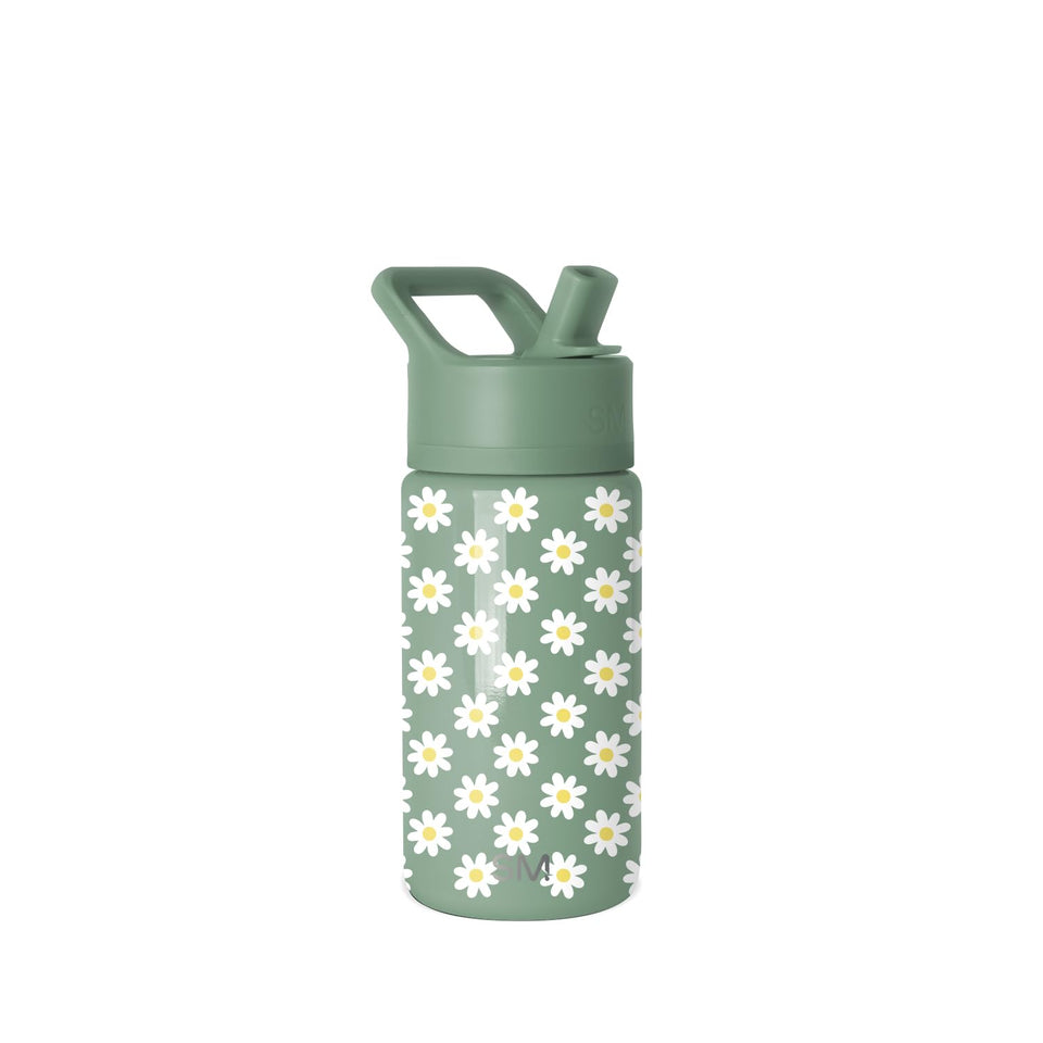 Simple Modern Kids Summit bottle with straw lid in Sage Florals for easy, spill-resistant hydration