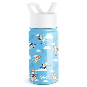 Simple Modern Kids Summit water bottle with straw lid in Bluey Sky keeps drinks cold.