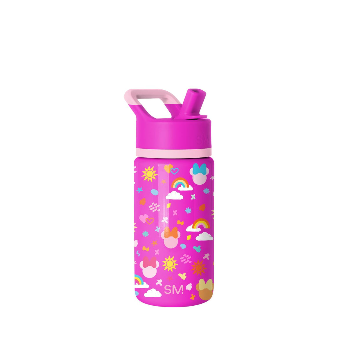 Simple Modern Kids Summit bottle with Minnie Doodle, front view, stays cold for hours.