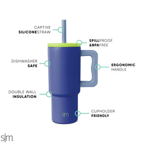 Simple Modern Kids Trek tumbler spill-proof lid helps prevent leaks during busy days.