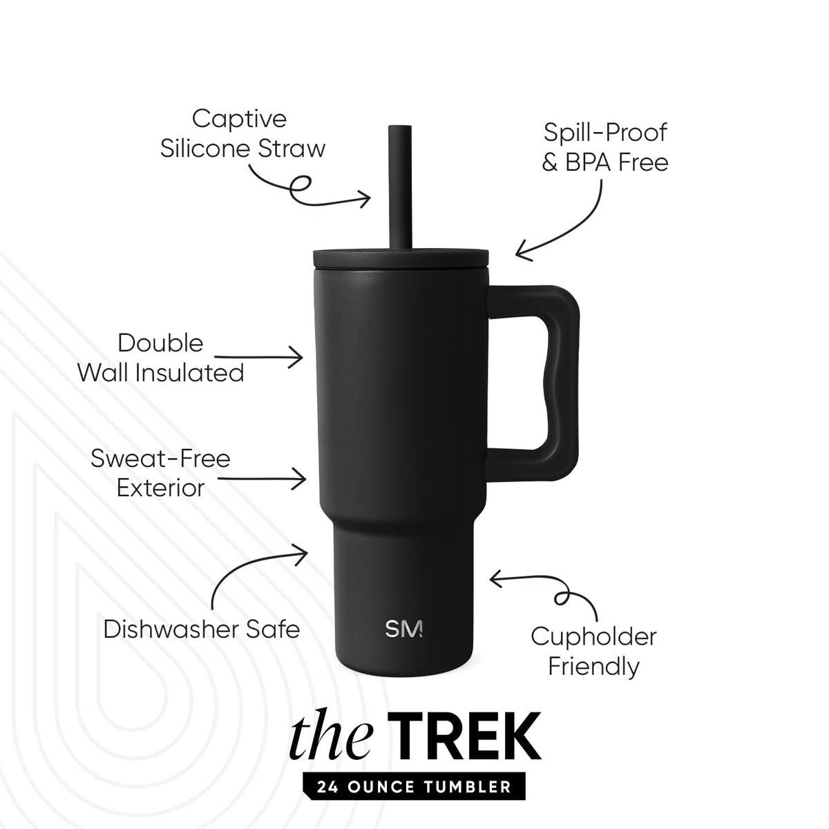 Simple Modern Kids Trek straw lid spill-proof design keeps drinks contained.