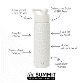 Simple Modern Leopard bottle with comfortable handle for easy carrying during commutes.