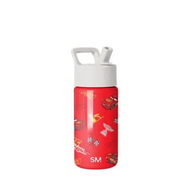 Simple Modern Lightning McQueen kids bottle side view showing compact portable design for school days