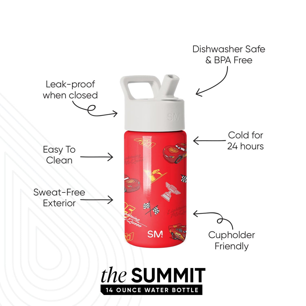 Top straw lid close-up highlighting leak-proof seal and easy sipping