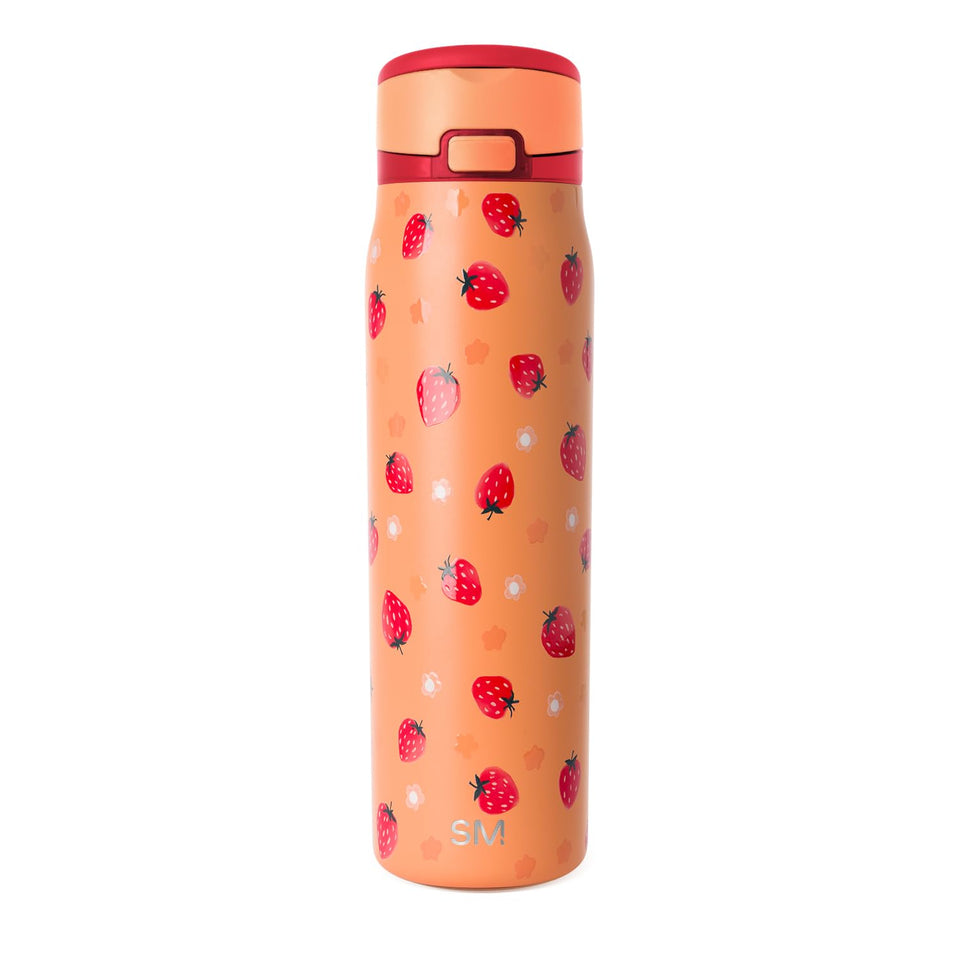 Simple Modern Mesa Loop bottle shows cupholder compatibility for on-the-go hydration.