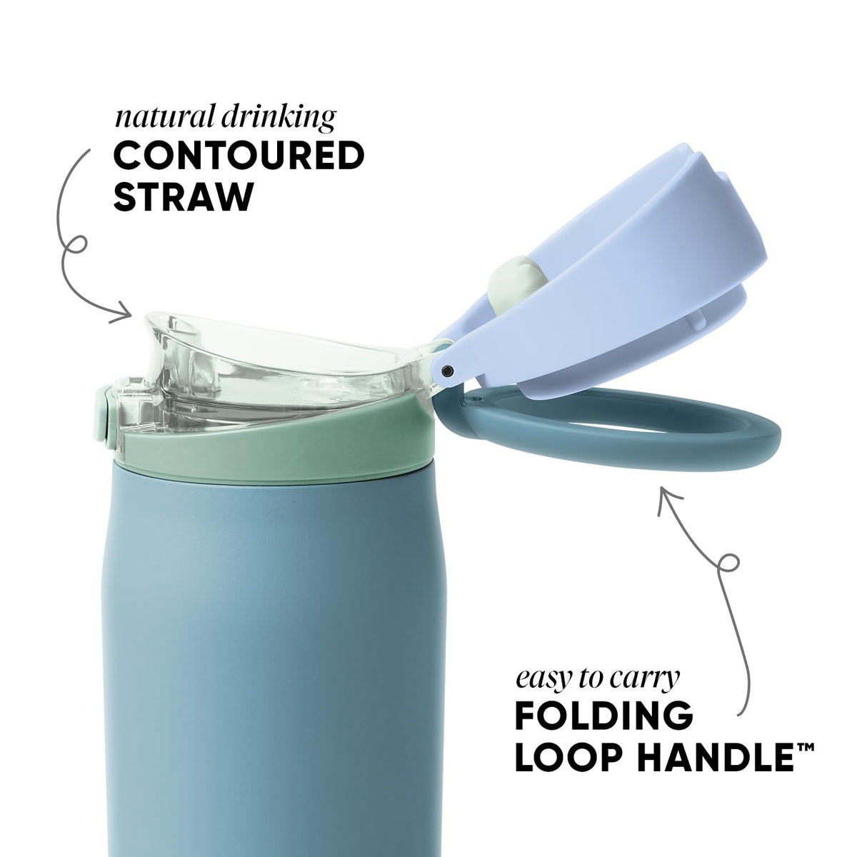 Simple Modern Mesa Loop bottle folding loop handle for comfortable grip while traveling