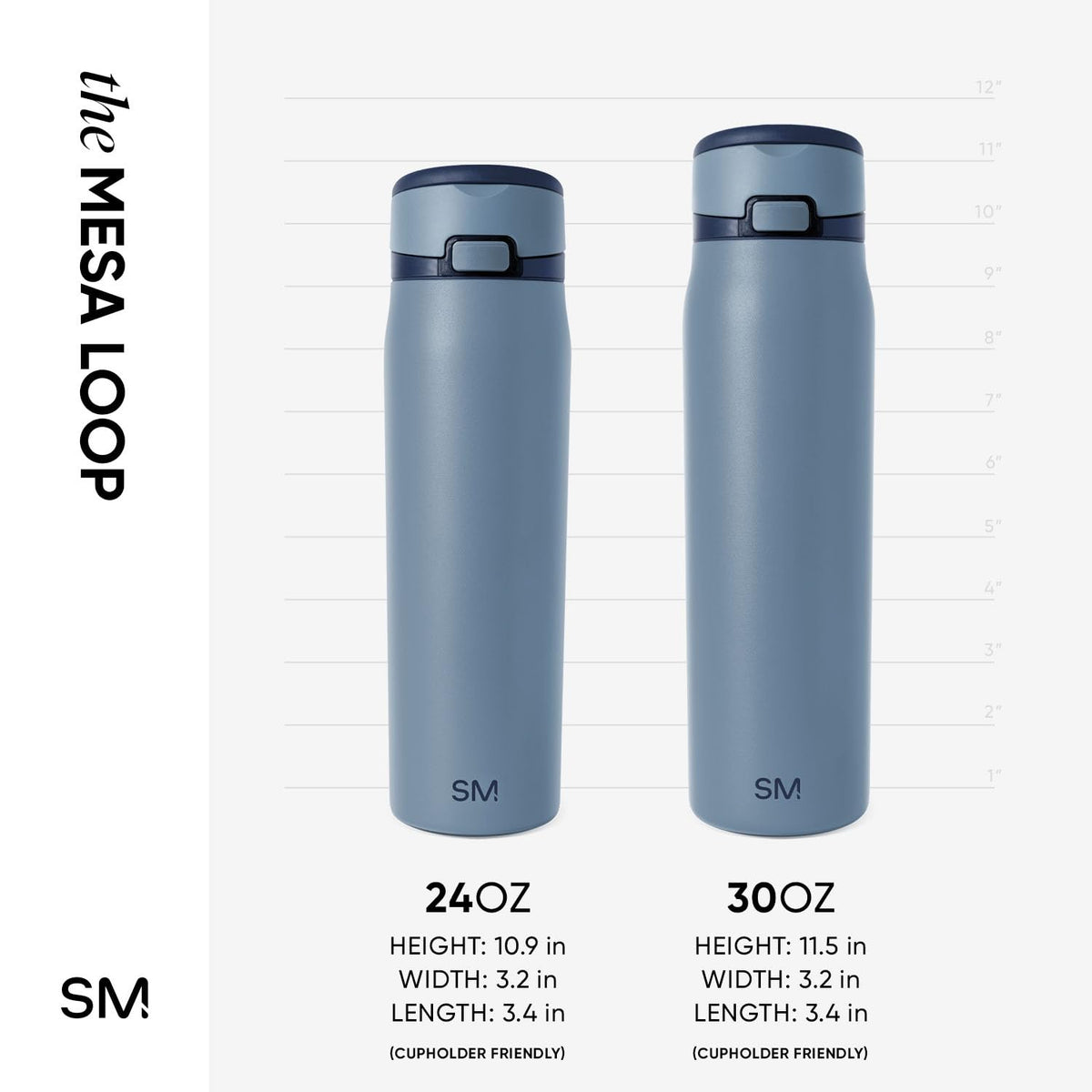 Simple Modern Mesa Loop double-wall insulation keeps drinks cold up to 24 hours.