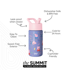 Simple Modern Peppa Pig Summit bottle is dishwasher safe for easy cleanup.
