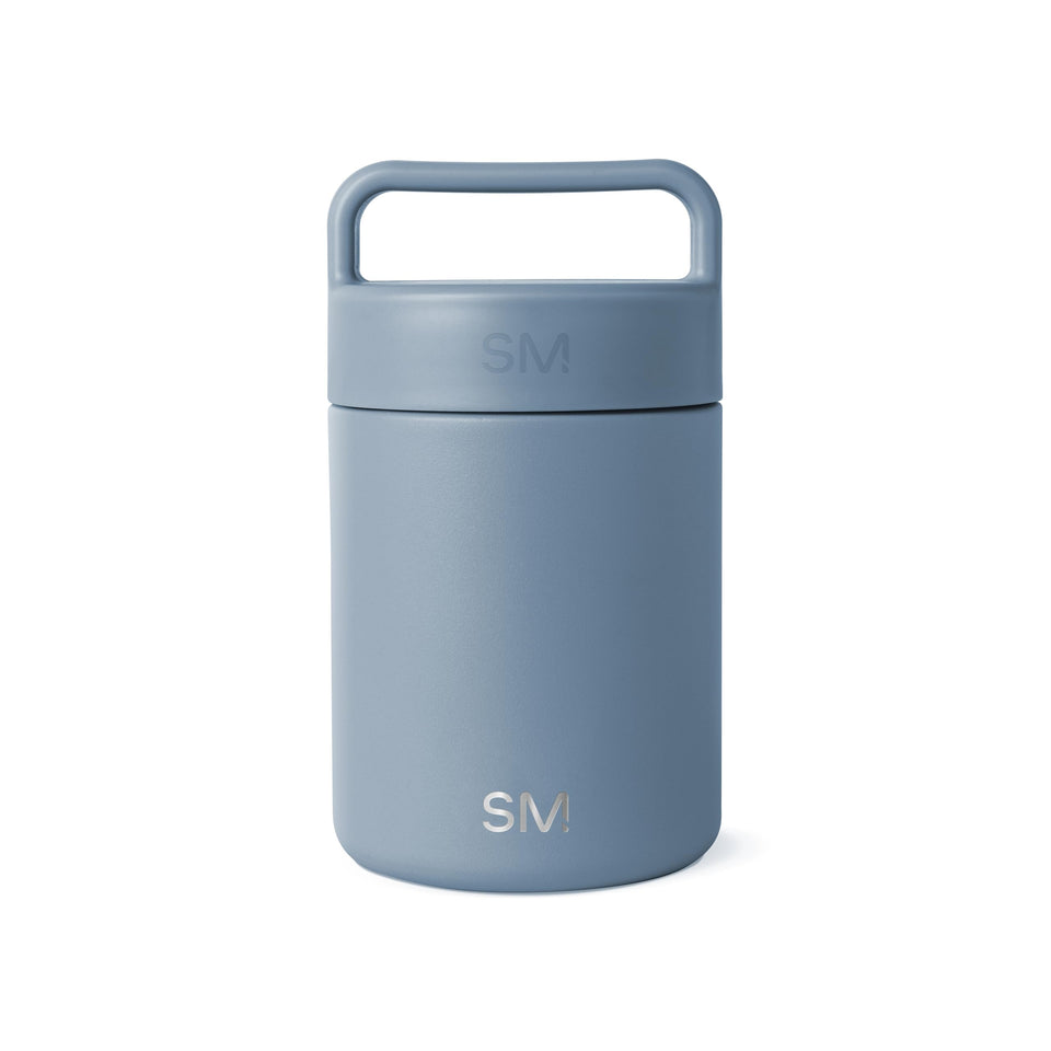Simple Modern Provision Food Jar 12oz Blue Dune, front view, ideal for portable lunches.