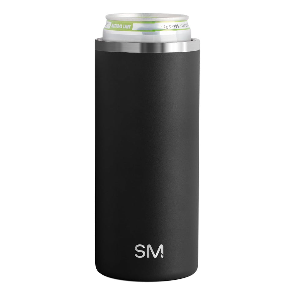 Simple Modern Ranger Can Cooler fits regular 12oz cans for spill-free enjoyment.