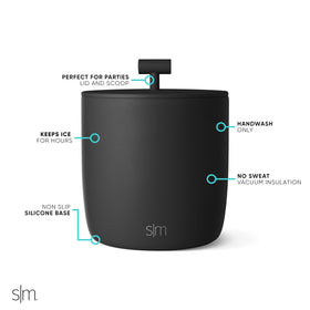 Simple Modern Rocks ice bucket includes scoop for easy serving.