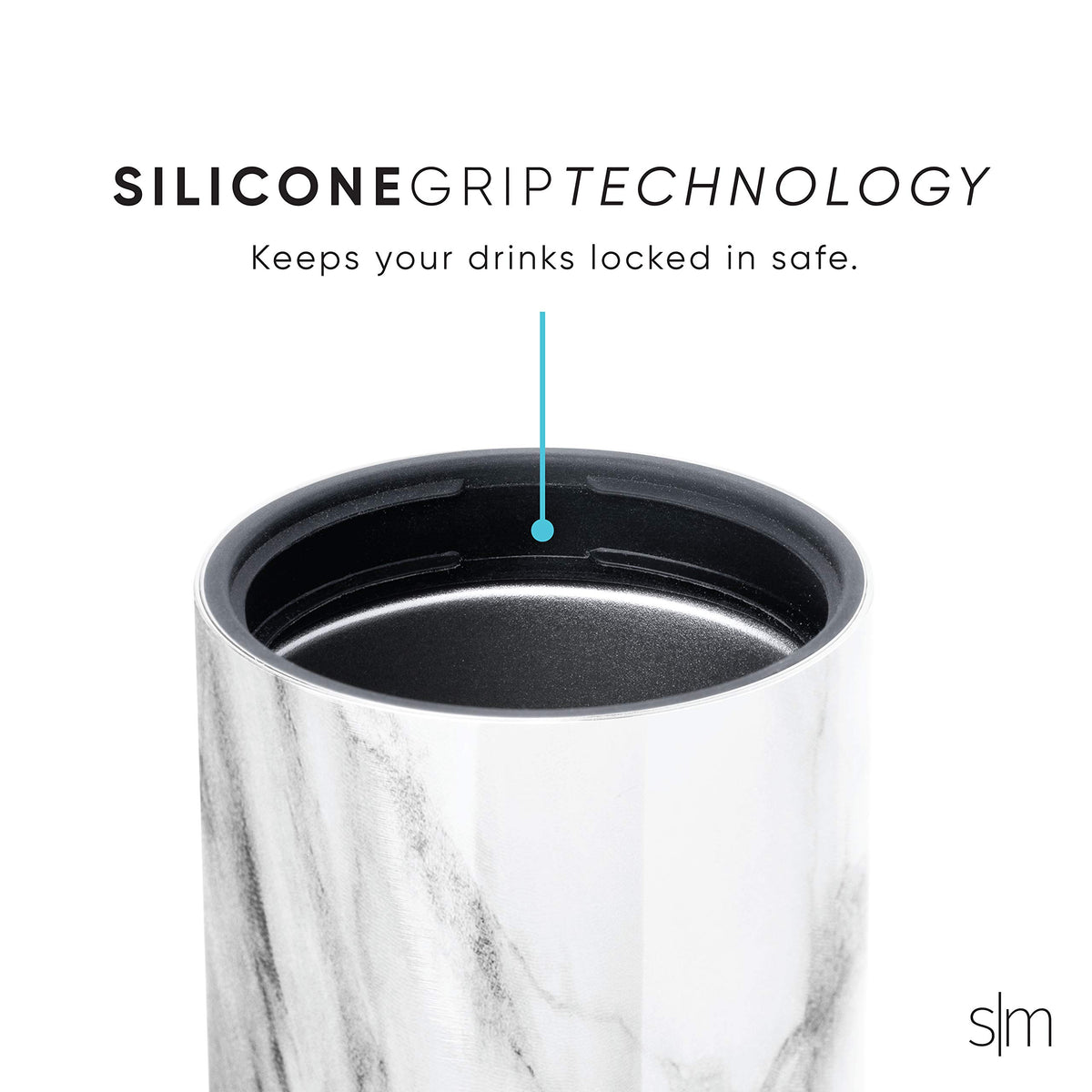 Simple Modern Silicone Grip Ring secures your can for easy sipping.