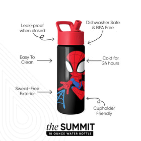 Simple Modern Spidey Kid Summit bottle side view shows handy cupholder compatibility.