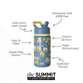 Simple Modern Summit 14oz stainless steel insulated bottle preserves cold drinks for hours.