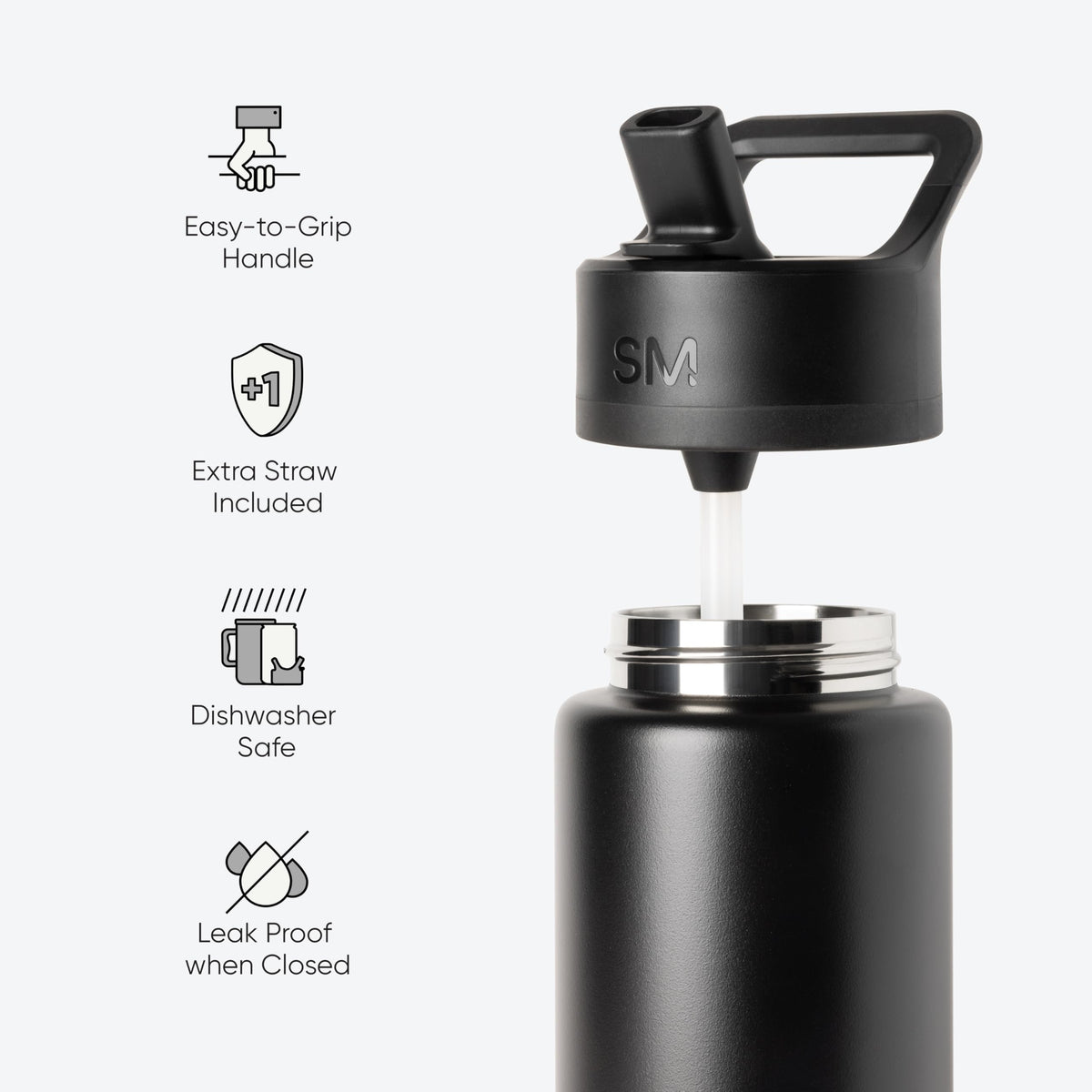 Simple Modern Summit bottle handle offers a comfortable grip during workouts