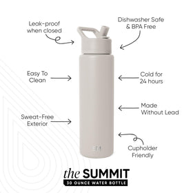 Simple Modern Summit bottle shows an ergonomic handle for easy carrying.