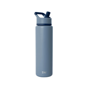 Simple Modern Summit bottle with straw lid in Blue Dune, leak-proof for gym and travel.