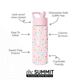 Simple Modern Summit bottle with straw-lid open for quick hydration during classes