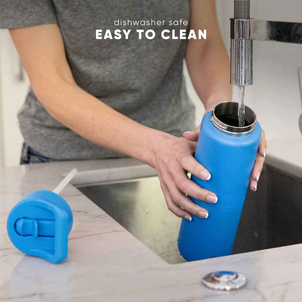 Simple Modern Summit bottle top-rack dishwasher safe for quick cleaning.