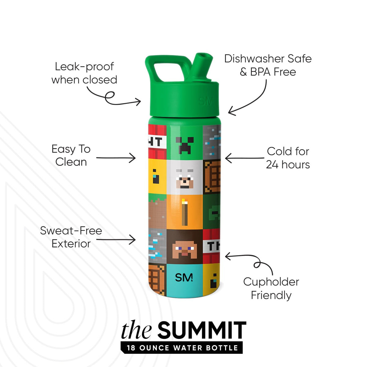 Simple Modern Summit kid bottle is dishwasher safe for easy cleanup.
