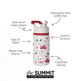 Simple Modern Summit kids bottle with leakproof nozzle prevents spills on the go.