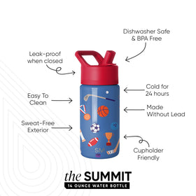 Summit kids bottle leakproof straw lid keeps drinks secure during play.