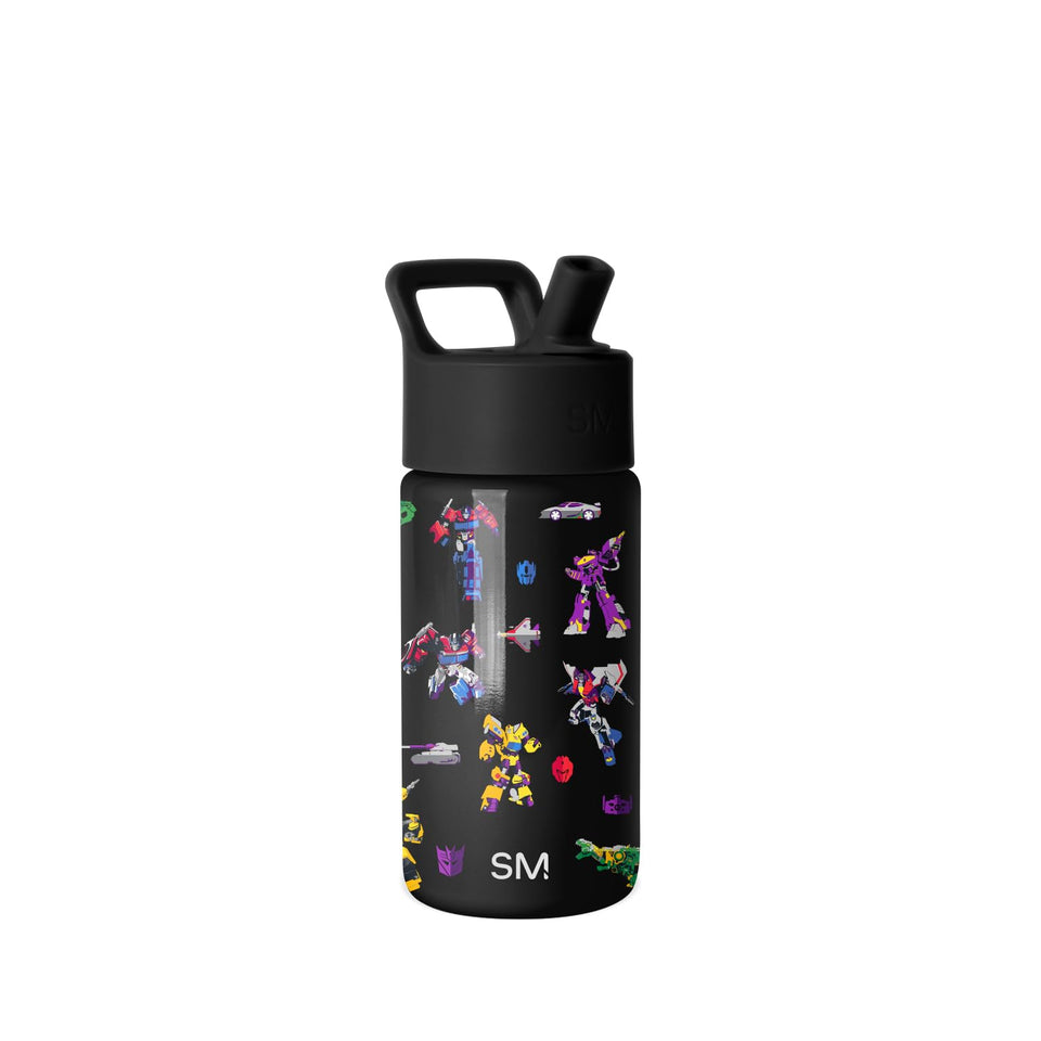 Simple Modern Summit Transformers 14oz bottle with straw lid, ideal for school hydration.