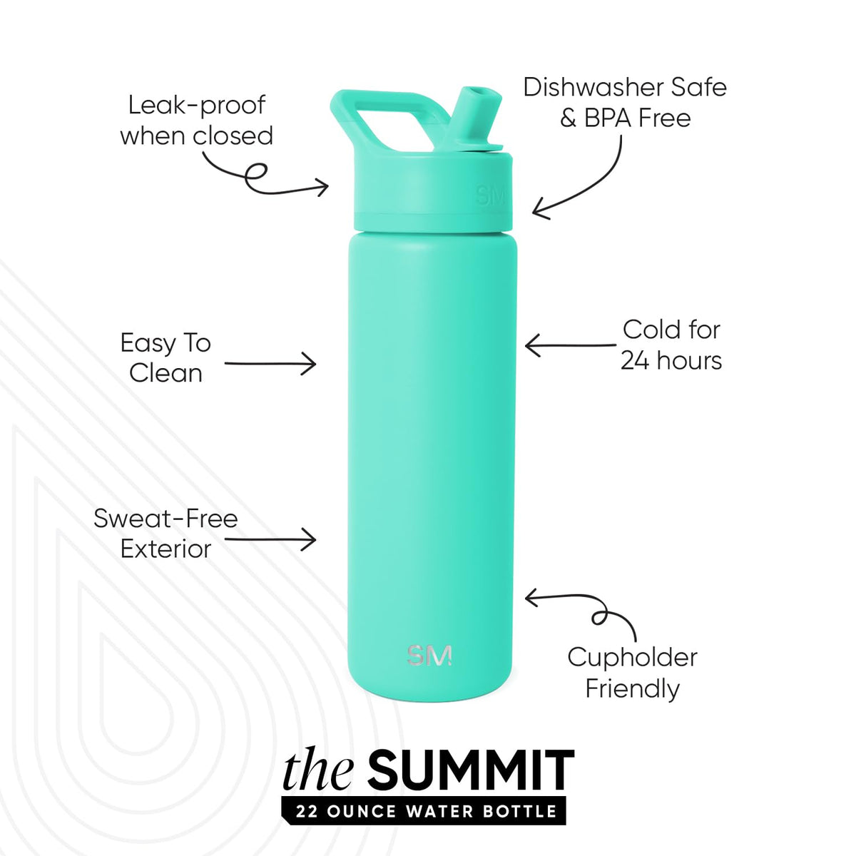 Simple Modern Summit Sweat-Free Exterior keeps surfaces and hands dry on hot days.