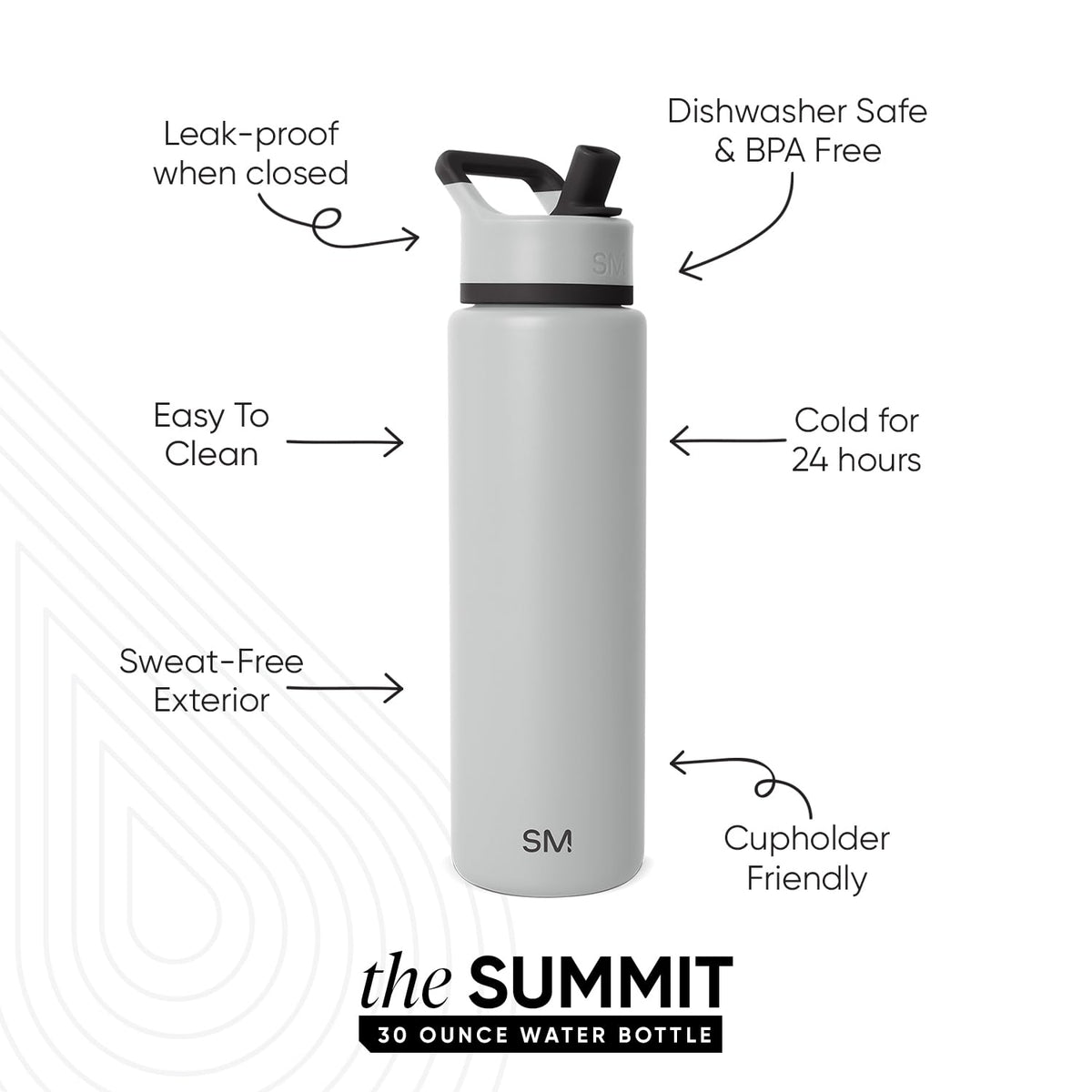 Simple Modern Summit bottle handle provides comfortable grip during workouts
