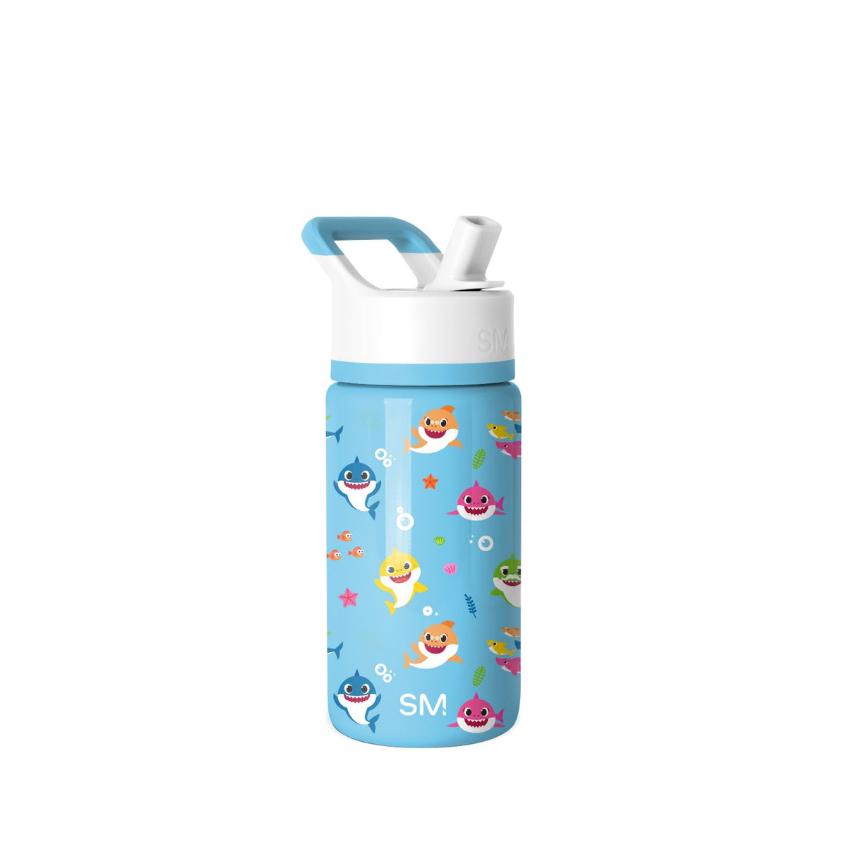 Simple Modern Summit bottle with straw lid and Baby Shark design for kid-friendly on-the-go hydration.