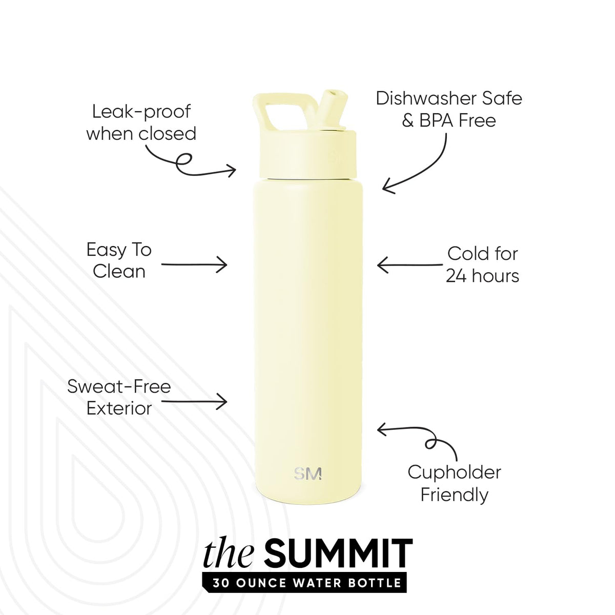 Simple Modern Summit bottle handle close-up, easy grip during workouts.