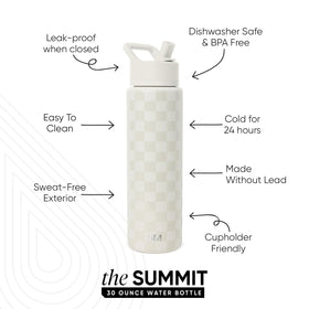 Simple Modern Summit bottle features sweat-free exterior due to double-wall insulation for hours.