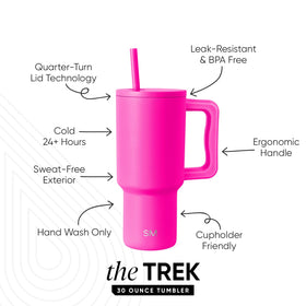Simple Modern Trek 30 oz Raspberry Vibes close-up highlighting ergonomic handle