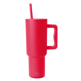 Simple Modern Trek 40 oz tumbler with handle in Ember Red for easy on-the-go sipping.