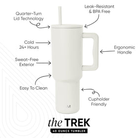 Simple Modern Trek 40 oz insulated body with vacuum insulation for temperature control.