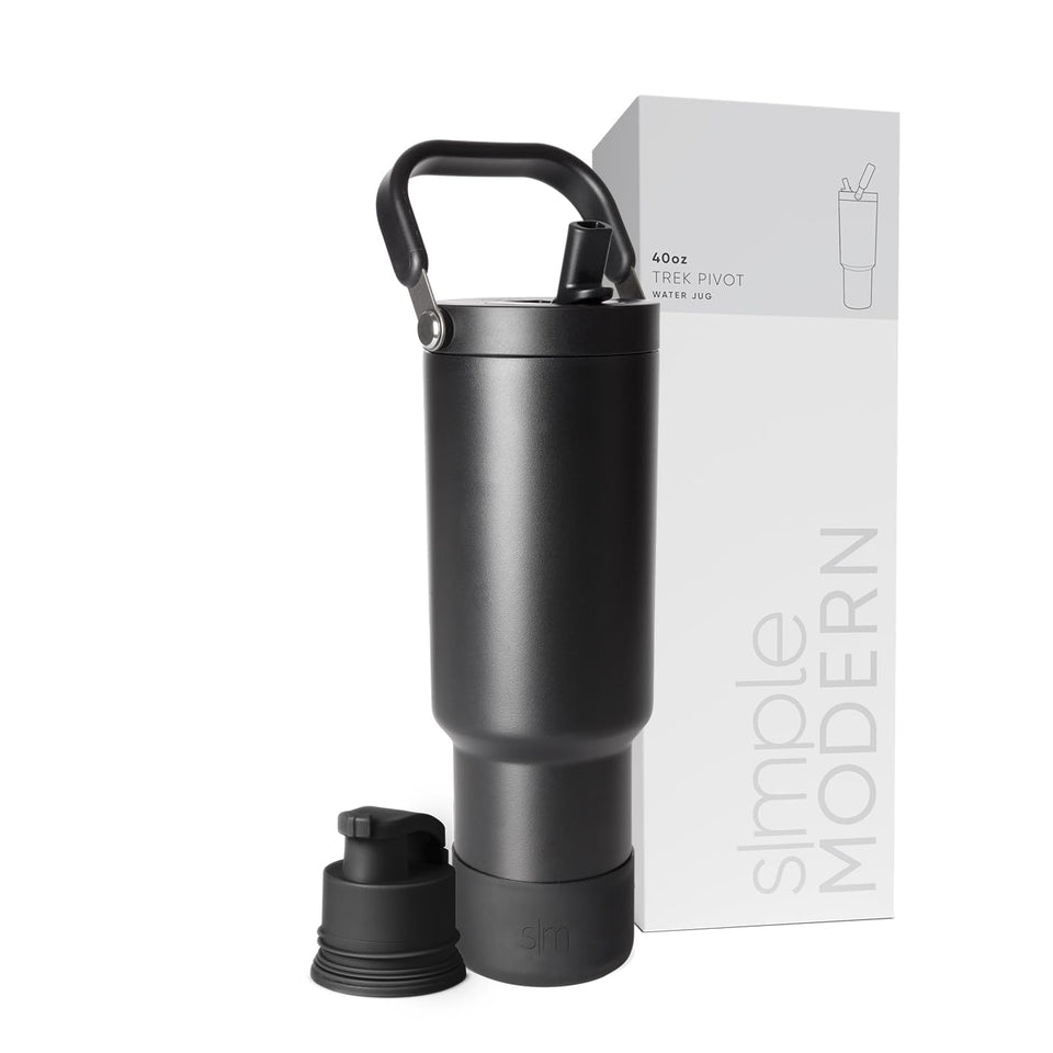 Simple Modern Trek Pivot 40oz bottle with handle for easy transport.