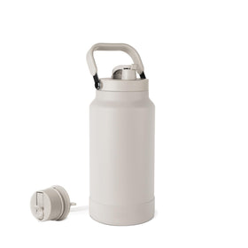 Simple Modern Trek Pivot 64oz bottle almond birch with handle for long road trips.