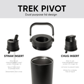 Trek Pivot interchangeable straw lid for refreshing sips on the go.