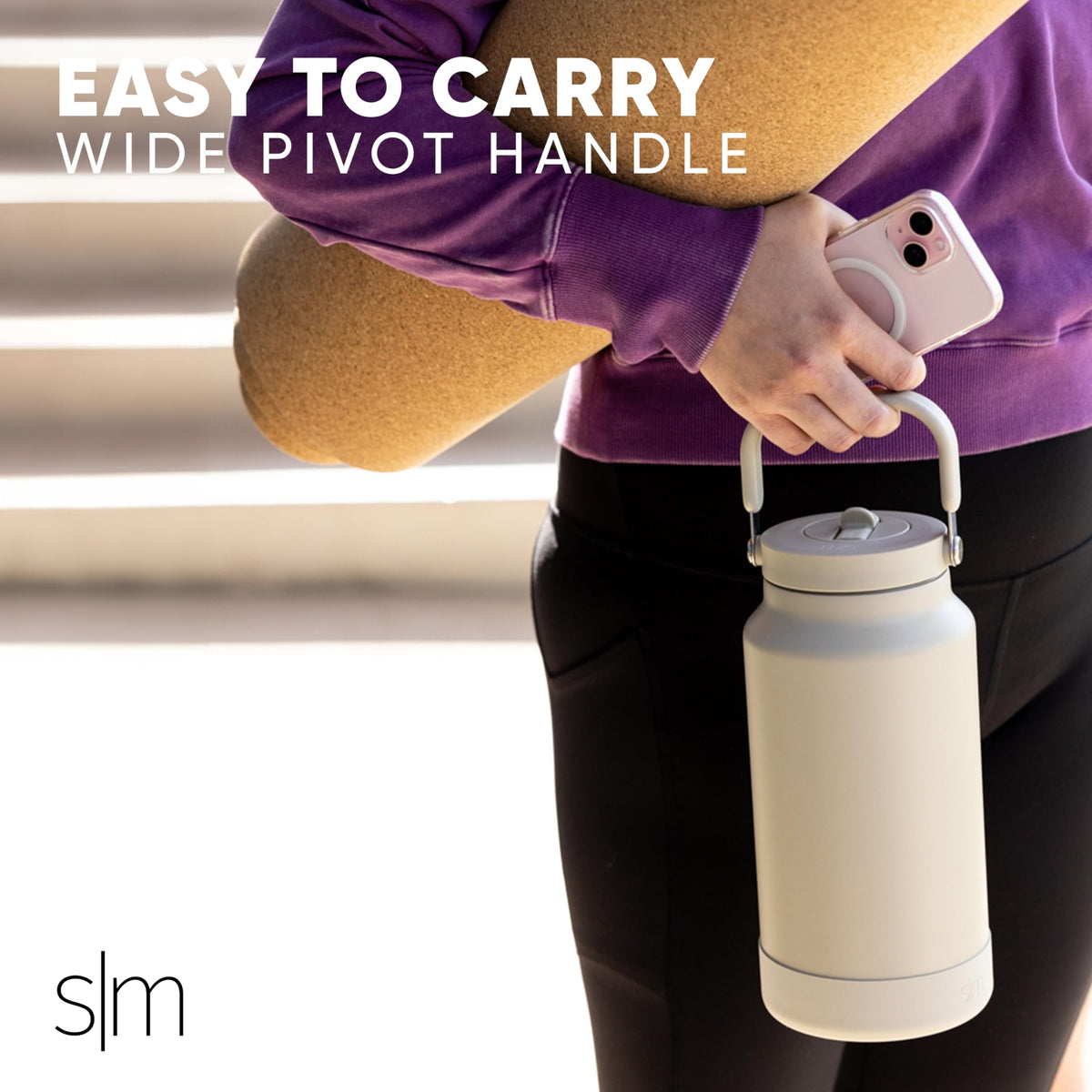 Simple Modern Trek Pivot chug lid for fast hydration during workouts.